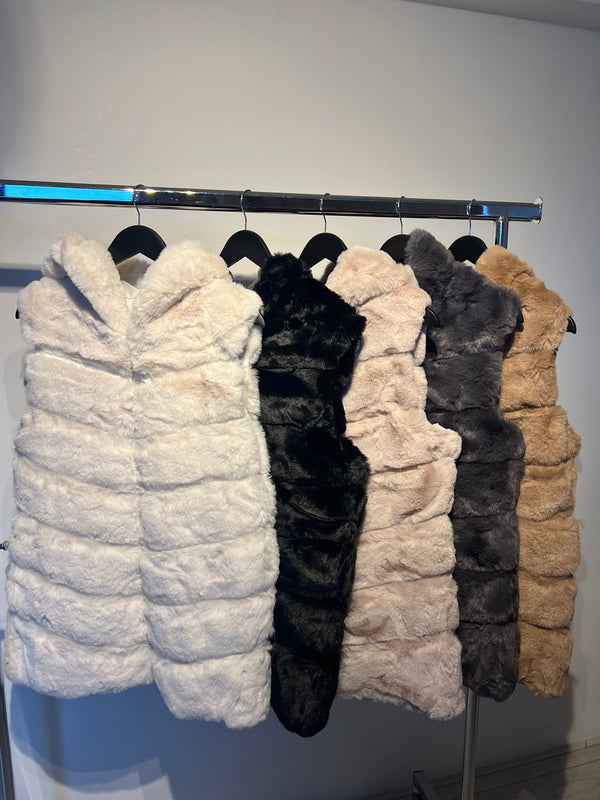 Long Body Warmer with Fur